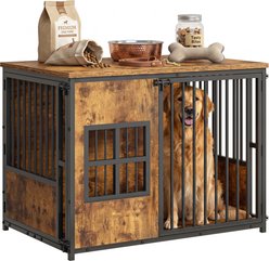 Tinyhomie Wooden Indoor Dog Crate with Storage Top, 42-in, Antique Brown slide 1 of 9