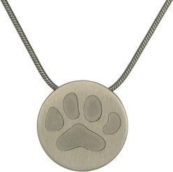 Titan Casket Cremation Necklace, Big Paw, Pewter