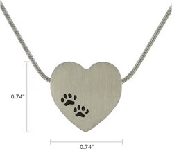Titan Casket Cremation Necklace, Heart, Pewter slide 2 of 3