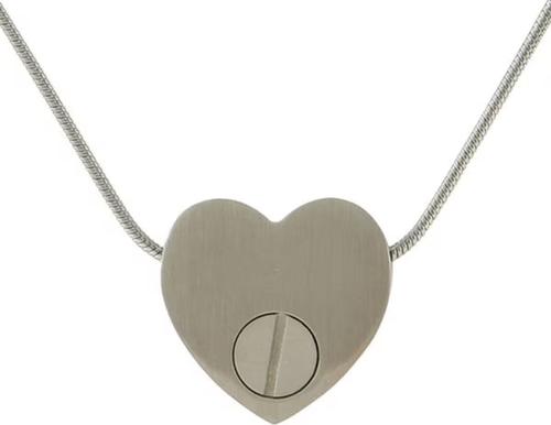 Show full view: Titan Casket Cremation Necklace, Heart, Pewter slide 2 of 3
