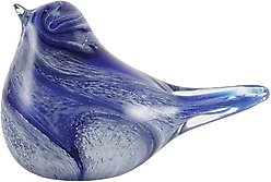 Titan Casket Glass Songbird Keepsake Urn, Azure
