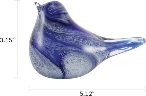 Show full view: Titan Casket Glass Songbird Keepsake Urn, Azure slide 2 of 2