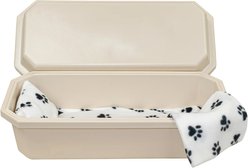 Titan Casket Standard Pet Casket, Almond, Black Paw Print, Medium