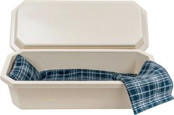 Titan Casket Standard Pet Casket, Almond, Grey Plaid, Medium