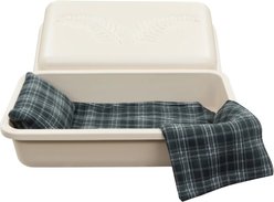 Titan Casket Standard Pet Casket, Almond, Grey Plaid, Small