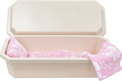 Titan Casket Standard Pet Casket, Almond, Hibiscus, Medium