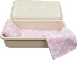 Titan Casket Standard Pet Casket, Almond, Hibiscus, Small