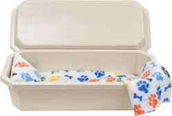 Titan Casket Standard Pet Casket, Almond, Rainbow Paw Print, X-Large