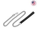 Titan Nylon Handle Chain Dog Leash, Black, 4-ft long, 4-mm wide