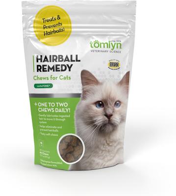 Show full view: Tomlyn Laxatone Hairball Remedy Chicken Flavor Cat Chews, 60 count & Greenies Feline SmartBites Healthy Indoor Tuna Flavor Cat Treats, 4.6-oz bag slide 2 of 6