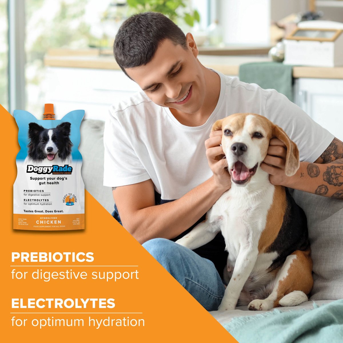 DoggyRade Prebiotic Drink Duck Flavored Liquid Digestive Supplement for Dogs, 500-mL pouch, case of 6