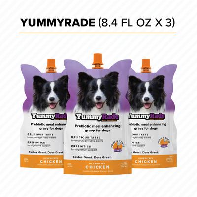 Show full view: DoggyRade YummyRade Prebiotic Gravy Meal Enhancer Digestive Supplement for Dogs, 250-mL pouch, pack of 3 slide 1 of 9