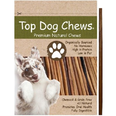 Top Dog Chews Top Dog Chews 12-in Thin Beef Bully Stick Dog Treats, 6 count