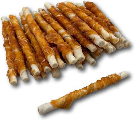 Show full view: Top Dog Chews 5-in Chicken Rawhide Twist Dog Natural Chew Treats, 50 count slide 3 of 5