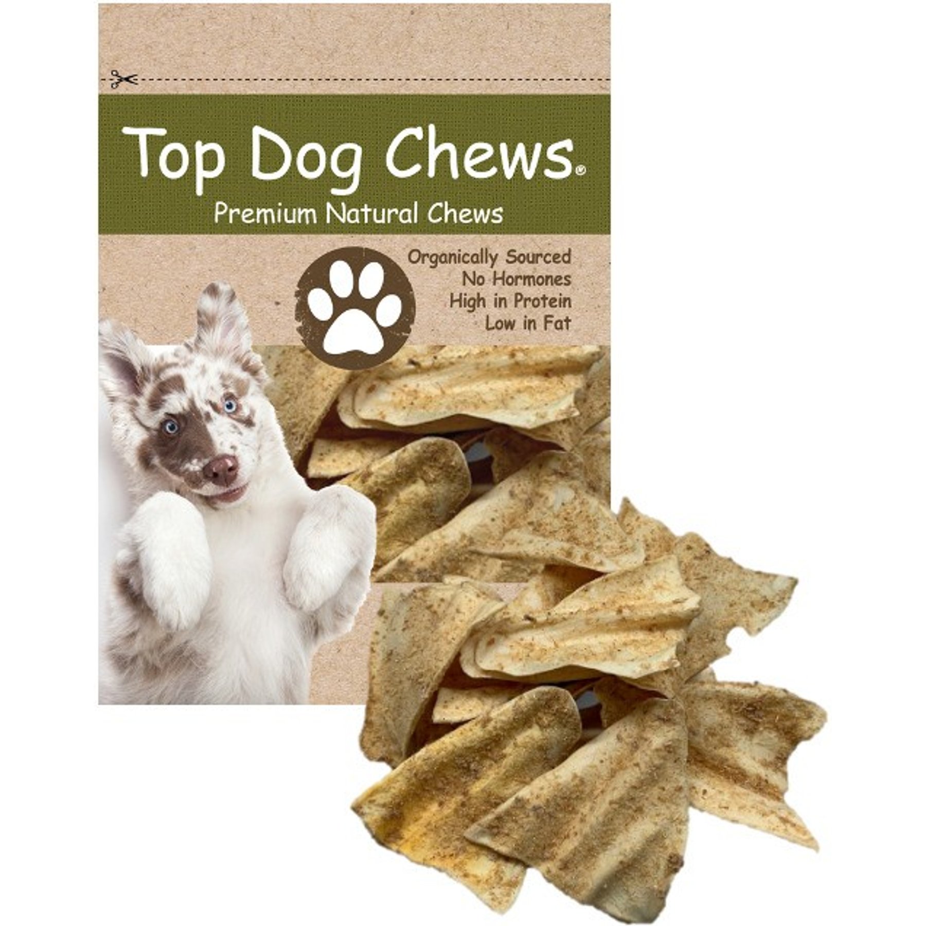 Top Dog Chews Bully Stick Dusted Cow Ears Natural Dog Chew, 10 count