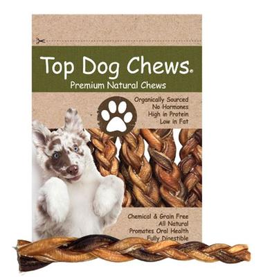 Show full view: Top Dog Chews Braided Bully Sticks Dog Treats, 12-in, case of 5 slide 1 of 5