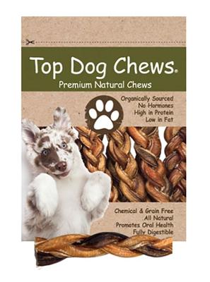 Show full view: Top Dog Chews Braided Bully Sticks Dog Treats, 6-in, case of 5 slide 1 of 5