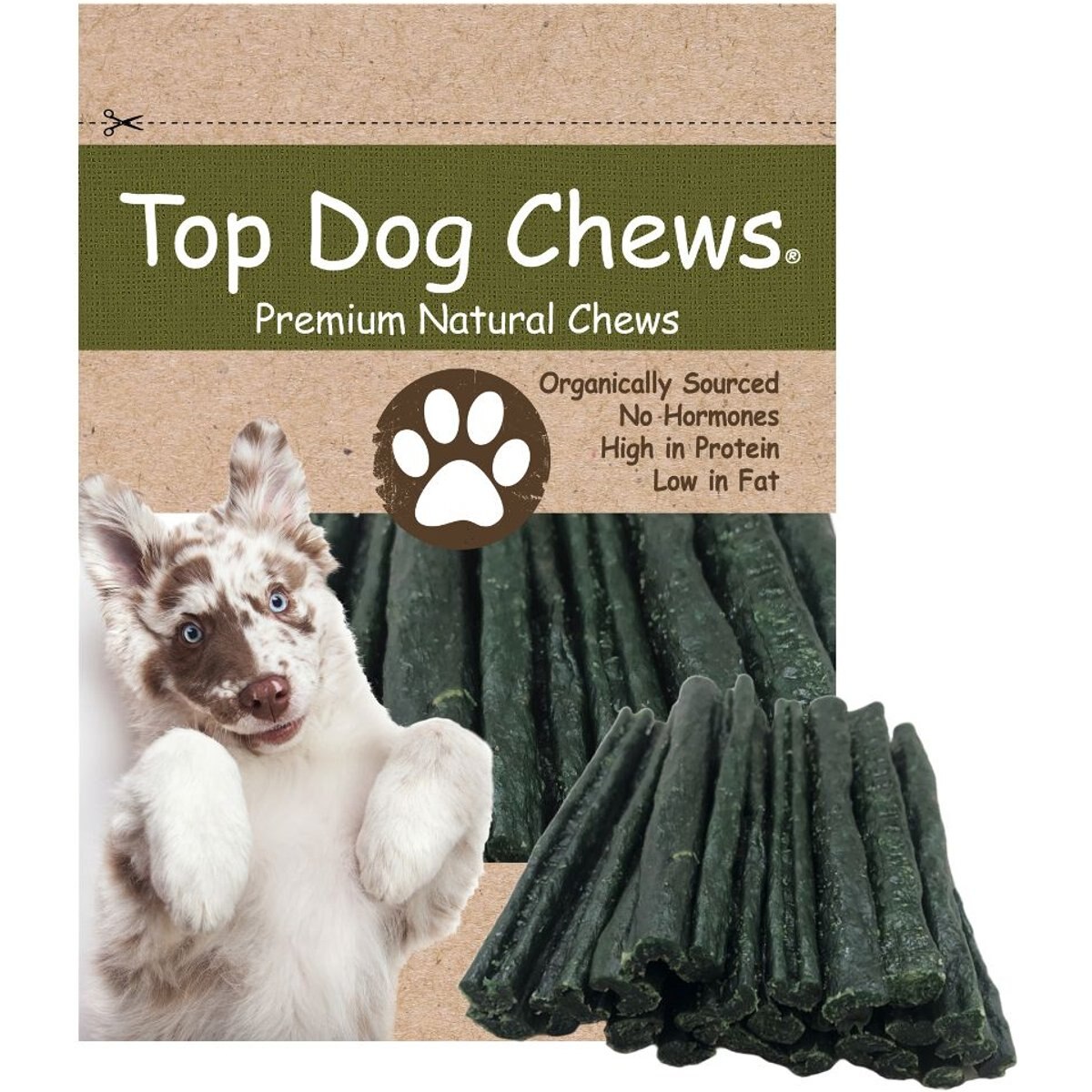 Top Dog Chews Dental Round Turkey Tendon Rawhide-Free Dental Dog Treats, 1-lb bag, count varies