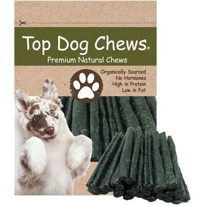 Top Dog Chews Top Dog Chews Dental Round Turkey Tendon Rawhide-Free Dental Dog Treats, 1-lb bag, count varies