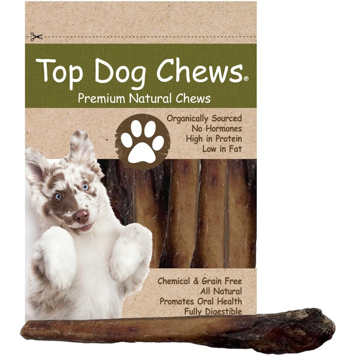 Top Dog Chews Jumbo Angus 12-in Beef Bully Stick Dog Treats, 5 count