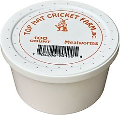 Top Hat Crickets Mealworms Reptile Food, 100 count
