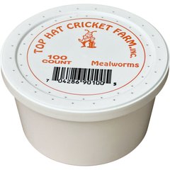 Top Hat Crickets Mealworms Reptile Food, 100 count