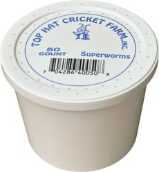 Top Hat Crickets Superworms Reptile Food, 50 count