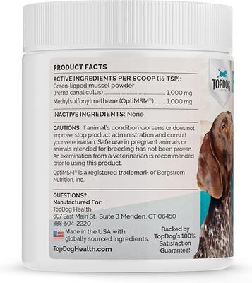 Show full view: TopDog Health Flexerna Essentials Powder Joint Supplement for Dogs, 3-oz jar slide 5 of 10