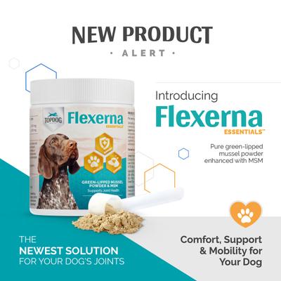 Show full view: TopDog Health Flexerna Essentials Powder Joint Supplement for Dogs, 3-oz jar slide 6 of 10