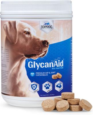 Show full view: TopDog Health GlycanAid HA Factor Hip & Joint Chewables Dog Supplement, 300 count slide 3 of 12