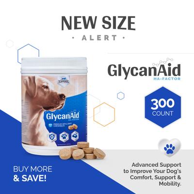 Show full view: TopDog Health GlycanAid HA Factor Hip & Joint Chewables Dog Supplement, 300 count slide 10 of 12