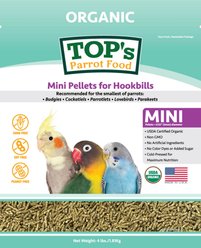 TOP's Parrot Food Organic Mini Pellets Bird Food, 4-lb bag