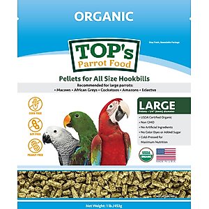 TOP's Parrot Food Organic Pellets Bird Food, 1-lb bag