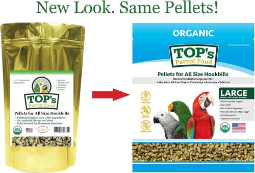 Show full view: TOP's Parrot Food Organic Pellets Bird Food, 1-lb bag slide 7 of 9