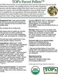 TOP's Parrot Food Organic Pellets Bird Food, 25-lb bag slide 2 of 7