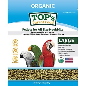 TOP's Parrot Food Organic Pellets Bird Food, 4-lb bag