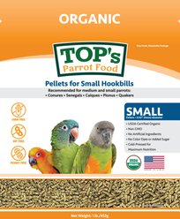 TOP's Parrot Food Organic Small Pellets Bird Food, 1-lb bag