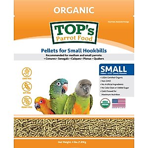 TOP's Parrot Food Organic Small Pellets Bird Food, 4-lb bag