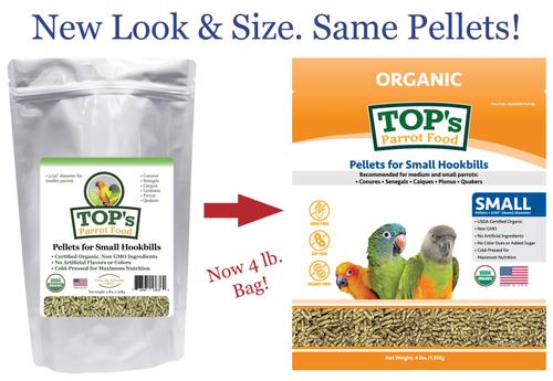 Show full view: TOP's Parrot Food Organic Small Pellets Bird Food, 4-lb bag slide 2 of 8