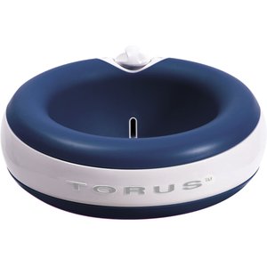 Torus Pet Filtered Dog & Cat Water Bowl, Blue, 68-oz