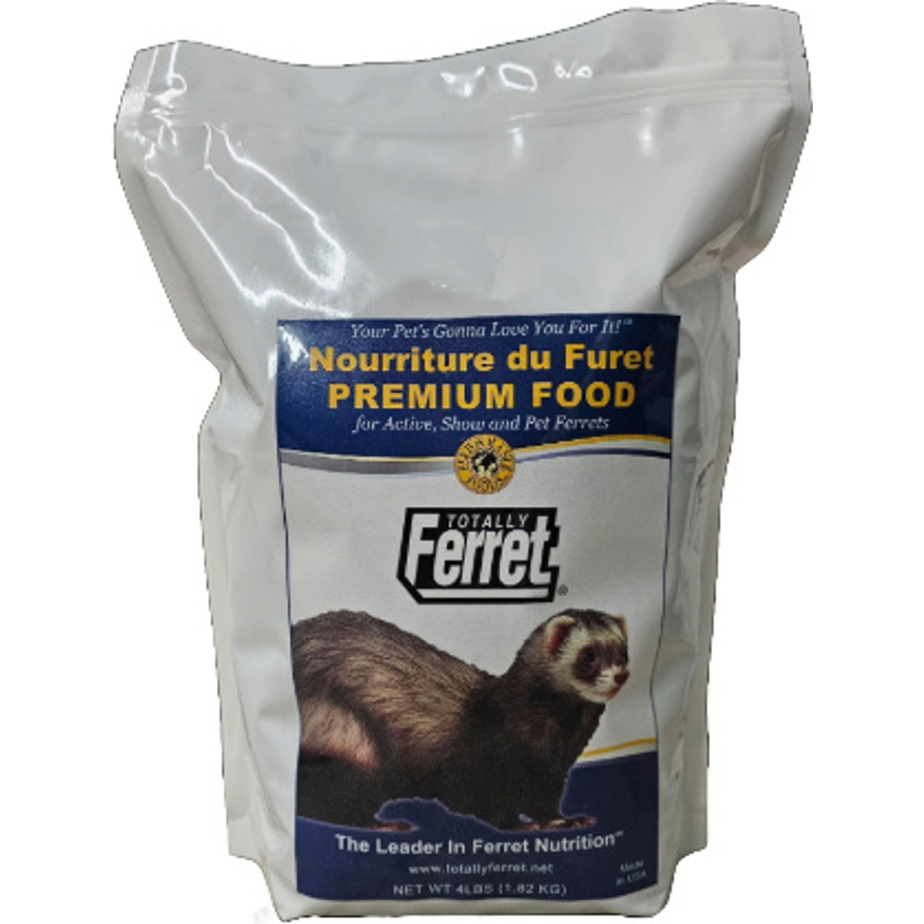 Totally Ferret Active, Show & Pet High Protein Dry Ferret Food, 4-lb bag