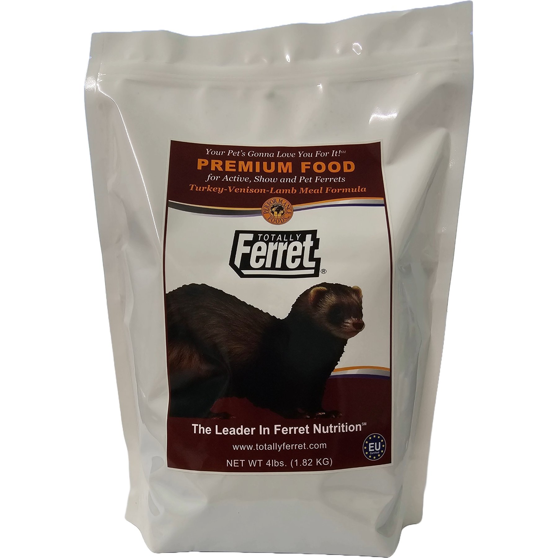 Totally Ferret Active, Show & Pet Turkey Venison Lamb High Protein Dry Ferret Food, 4-lb bag