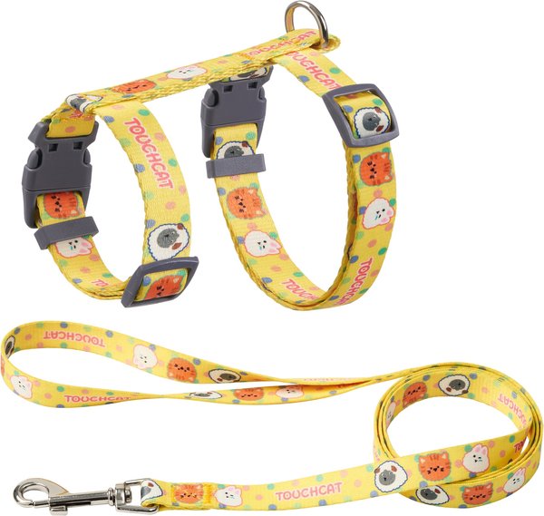 Show full view: Touchcat Animal Fashion Cat Harness & Leash, 47.24-in long, 0.59-in wide, Medium: 12.59 to 18.44-in chest slide 1 of 4