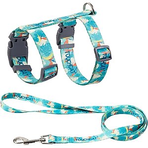 Touchcat Avery Fashion Cat Harness & Leash, 47.24-in long, 0.59-in wide, Medium: 12.59 to 18.44-in chest