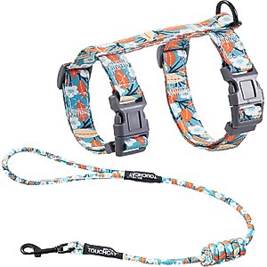 Touchcat Fashion Cat Harness & Leash, 47.24-in long, 0.59-in wide, Medium: 12.59 to 18.44-in chest