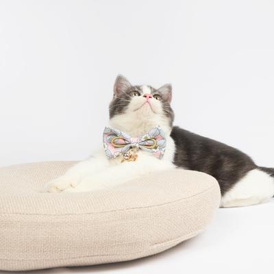 Show full view: Touchcat Floral Polyester Cat Collar with Bow, Pink, Small: 5.9 to 9-in neck, 0.39-in wide slide 6 of 7