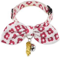Touchcat Miss-Daisy Cotton Cat Collar with Bowtie & Bell, Red