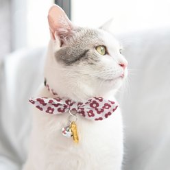 Touchcat Miss-Daisy Cotton Cat Collar with Bowtie & Bell, Red slide 2 of 3