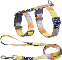 Touchcat Multi-Shape Harness & Leash, 47.24-in long, 0.59-in wide, Medium: 12.59 to 18.44-in chest