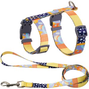 Touchcat Multi-Shape Harness & Leash, 47.24-in long, 0.59-in wide, Medium: 12.59 to 18.44-in chest